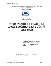 Đề tài Thực trạng cổ phần hóa doanh nghiệp Nhà nước ở Việt Nam