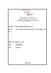 Đề tài Xóa bỏ kinh doanh vàng miếng trên thị trường tự do 2011