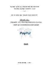 Đồ án Tìm hiểu về cổng thanh toán Paypal trên quan điểm doanh nghiệp