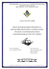 Luận văn Phân tích hoạt động tín dụng và một số biện pháp nâng cao hoạt động tín dụng tại phòng giao dịch Khánh Hưng chi nhánh ngân hàng nông nghiệp và phát triển nông thôn Sóc Trăng