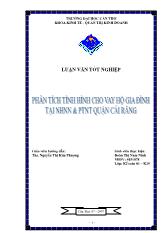 Luận văn Phân tích tình hình cho vay hộ gia đình tại ngân hàng nông nghiệp và phát triển nông thôn quận Cái Răng