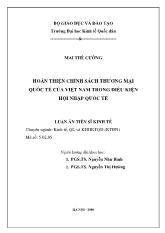 Luận án Hoàn thiện chính sách thương mại quốc tế của Việt Nam trong điều kiện hội nhập quốc tế
