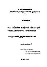 Luận án Phát triển công nghiệp chế biến rau quả ở Việt Nam trong quá trình hội nhập