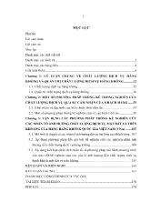 Luận án Vận dụng các phương pháp thống kê nghiên cứu các nhân tố ảnh hưởng chất lượng dịch vụ mặt đất và trên không của Việt Nam Airlines VNA