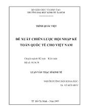Luận văn Đề xuất chiến lược hội nhập kế toán quốc tế cho Việt Nam