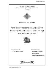 Luận văn Phân tích tình hình hoạt động tín dụng tại ngân hàng Sài Gòn - Hà Nội chi nhánh Cần Thơ