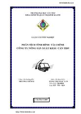 Luận văn Phân tích tình hình tài chính công ty nông sản xuất khẩu Cần Thơ