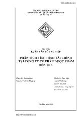 Luận văn Phân tích tình hình tài chính tại công ty cổ phần dược phẩm Bến Tre (bản nháp)