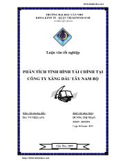 Luận văn Phân tích tình hình tài chính tại công ty xăng dầu Tây Nam Bộ