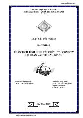 Luận văn Phân tích tình hình tài chính tại công ty cổ phần vật tư Hậu Giang (bản nháp)