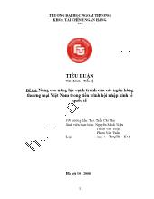 Tiểu luận Nâng cao năng lực cạnh tranh của các ngân hàng thương mại Việt Nam trong tiến trình hội nhập kinh tế quốc tế