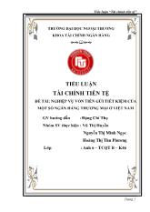 Tiểu luận Nghiệp vụ vốn tiền gửi tiết kiệm của một số ngân hàng thương mại ở Việt Nam
