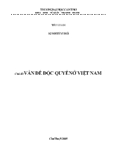 Tiểu luận Vấn đề độc quyền ở Việt Nam