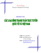 Báo cáo Các loại hình thanh toán trực tuyến quốc tế và Việt Nam