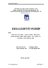 Khóa luận Một số giải pháp tăng cường hiệu quả kinh doanh thép nhập khẩu của công ty cổ phần kim khí Hà Nội