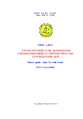 Tiểu luận Xây dựng chiến lược kinh doanh cho doanh nghiệp tư nhân Hương Việt giai đoạn 2010-2015