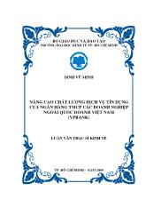 Luận văn Nâng cao chất lượng dịch vụ tín dụng của ngân hàng thương mại cổ phần các doanh nghiệp ngoài quốc doanh Việt Nam VPBank