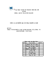Tiểu luận Phân tích chiến lược kinh doanh của công ty GreenCross Việt Nam