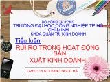 Tiểu luận Rủi ro trong hoạt động sản xuất kinh doanh tại công ty VinaMilk