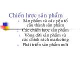 Bài giảng Chiến lược sản phẩm