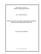 Luận văn Chuyển giá của các công ty đa quốc gia trong giai đoạn hội nhập kinh tế quốc tế