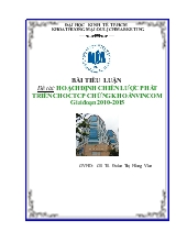 Tiểu luận Hoạch định chiến lược phát triển cho công ty cổ phần chứng khoán VINCOM giai đoạn 2010-2015