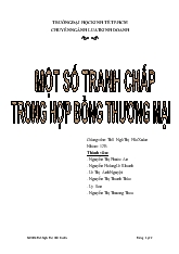 Đề tài Một số tranh chấp trong hợp đồng thương mại