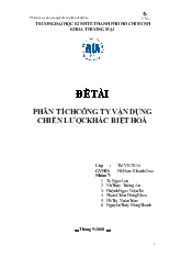Đề tài Phân tích công ty WalDisney Parks and Resort vận dụng chiến lược khác biệt hóa