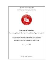 Đề tài Thực trạng và giải pháp cho hoạt động bán hàng rong tại Hà Nội hiện nay