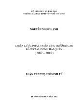 Luận văn Chiến lược phát triển của trường cao đẳng tài chính hải quan 2007-2015
