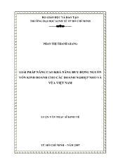 Luận văn Giải pháp nâng cao khả năng huy động nguồn vốn kinh doanh cho các doanh nghiệp nhỏ và vừa Việt Nam