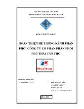 Luận văn Hoàn thiện hệ thống kênh phân phối công ty cổ phần phân phối Phú Thái - Cần Thơ