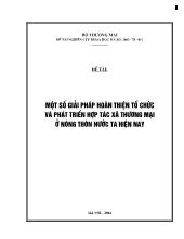 Luận văn Một số giải pháp hoàn thiện tổ chức và phát triển hợp tác xã thương mại ở nông thôn nước ta hiện nay