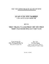 Luận văn Thực trạng và giải pháp chủ yếu phát triển ngành đường sắt Việt Nam