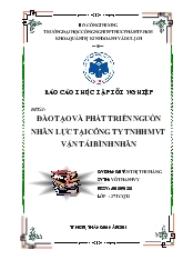 Đề tài Đào tạo và phát triển nguồn nhân lực tại công ty TNHH một thành viên vận tải Bình Nhân