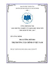 Đề tài Đo lường rủi ro thị trường tài chính ở Việt Nam