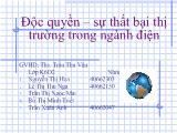Đề tài Độc quyền và sự thất bại thị trường trong ngành điện