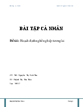 Đề tài Hoạch định nghề nghiệp tương lai