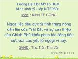 Đề tài Ngoại tác tiêu cực từ tình trạng nóng dần lên của Trái Đất và sự can thiệp của Chính phủ khắc phục tác động tiêu cực của các yếu tố ngoại vi này