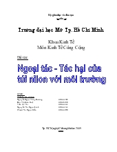 Đề tài Ngoại tác và tác hại của túi nilon với môi trường