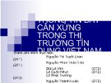 Đề tài Thông tin bất cân xứng trong thị trường tín dụng Việt Nam