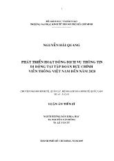 Luận án Phát triển hoạt động dịch vụ thông tin di động tại tập đoàn bưu chính viễn thông Việt Nam đến năm 2020