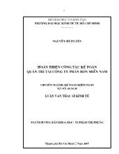 Luận văn Hoàn thiện công tác kế toán quản trị tại công ty phân bón Miền Nam