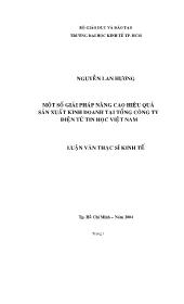 Luận văn Một số giải pháp nâng cao hiệu quả sản xuất kinh doanh tại tổng công ty điện tử tin học Việt Nam
