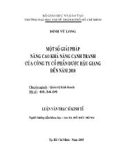 Luận văn Một số giải pháp nâng cao khả năng cạnh tranh của công ty cổ phần dược Hậu Giang đến năm 2010