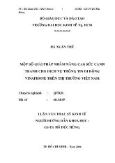 Luận văn Một số giải pháp nhằm nâng cao sức cạnh tranh cho dịch vụ thông tin di động VinaPhone trên thị trường Việt Nam