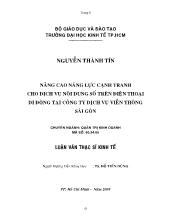 Luận văn Nâng cao năng lực cạnh tranh cho dịch vụ nội dung số trên điện thoại di động tại công ty dịch vụ viễn thông Sài Gòn