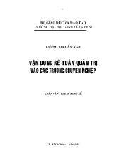 Luận văn Vận dụng kế toán quản trị vào các trường chuyên nghiệp