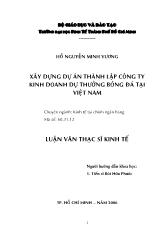 Luận văn Xây dựng dự án thành lập công ty kinh doanh dự thưởng bóng đá tại Việt Nam