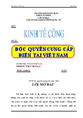 Tiểu luận Độc quyền cung cấp điện tại Việt Nam